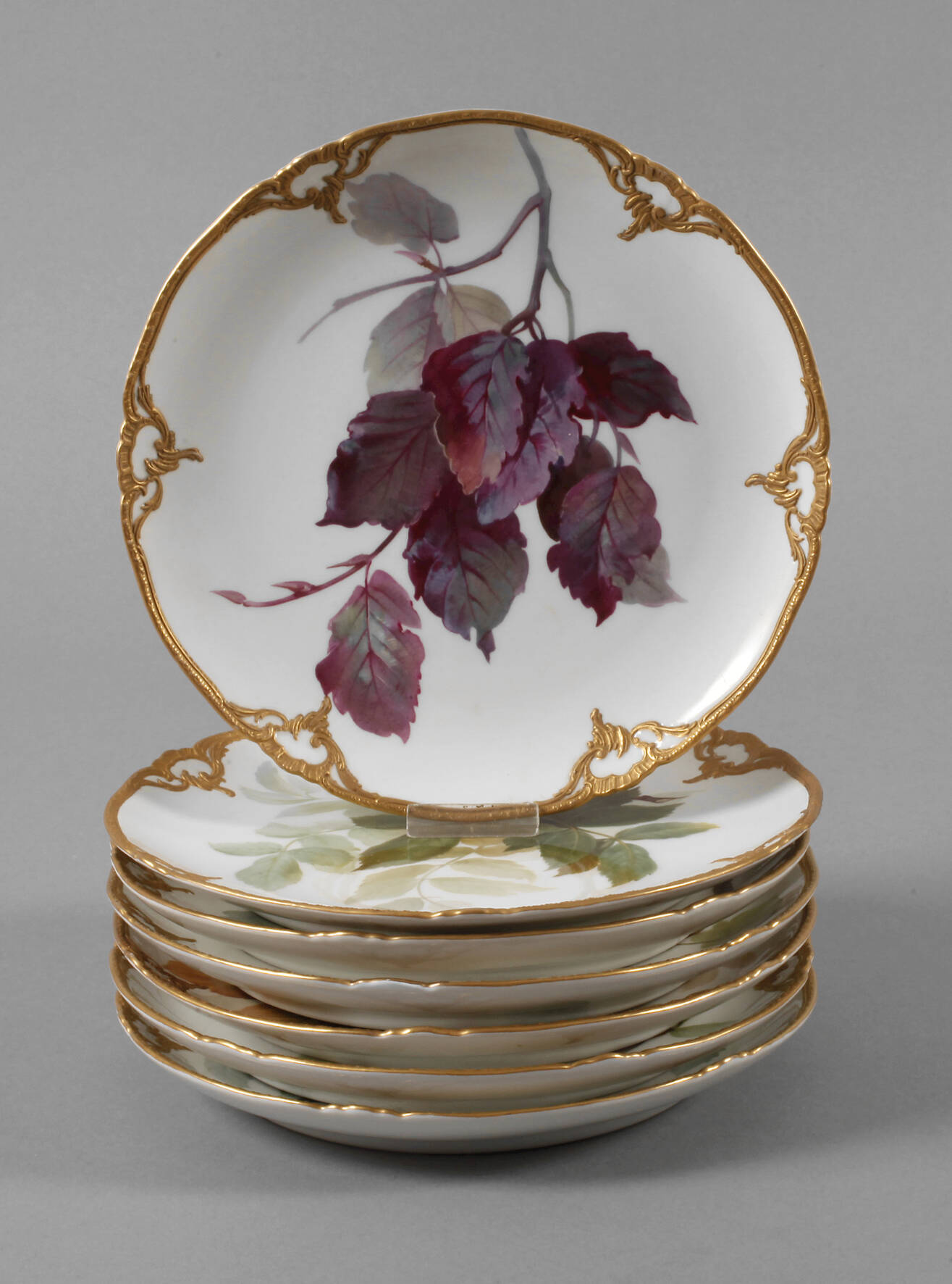 KPM Berlin sieben Teller mit Weichmalerei