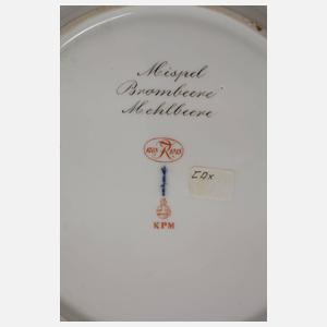 KPM Berlin fünf Obstteller mit Weichmalerei