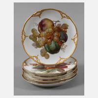 KPM Berlin fünf Obstteller mit Weichmalerei111