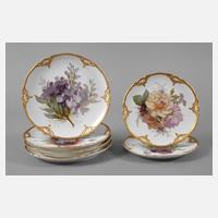 KPM Berlin sechs Teller mit Weichmalerei111