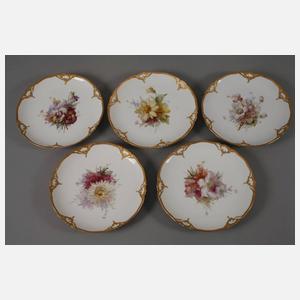 KPM Berlin fünfzehn Teller mit Weichmalerei