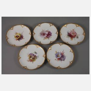 KPM Berlin fünfzehn Teller mit Weichmalerei