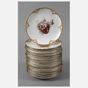 KPM Berlin fünfzehn Teller mit Weichmalerei