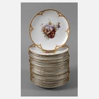 KPM Berlin fünfzehn Teller mit Weichmalerei111