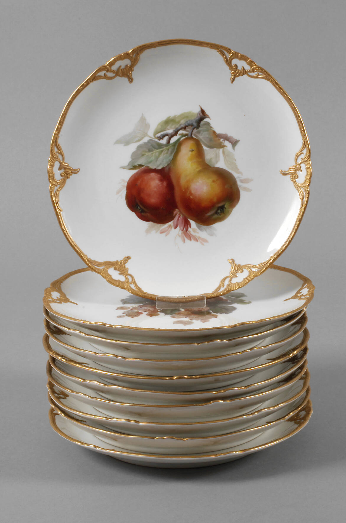 KPM Berlin zehn Obstteller mit Weichmalerei