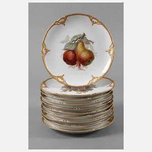 KPM Berlin zehn Obstteller mit Weichmalerei
