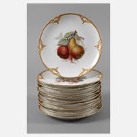 KPM Berlin zehn Obstteller mit Weichmalerei111