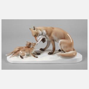 KPM Berlin "Füchsin mit zwei Jungen"