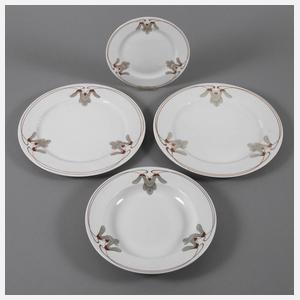 Meissen vier Teller "Ahornmuster"