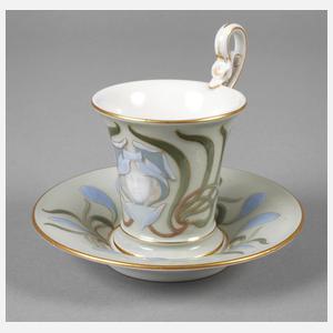 Meissen Tasse mit Pâte-sur-Pâte-Malerei