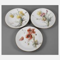 Meissen drei große Wandteller mit Weichmalerei111