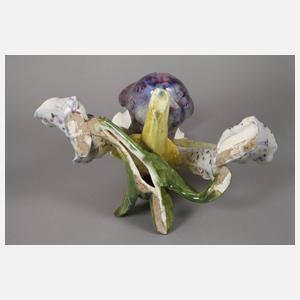 Massier große Blütenvase mit Schmetterling