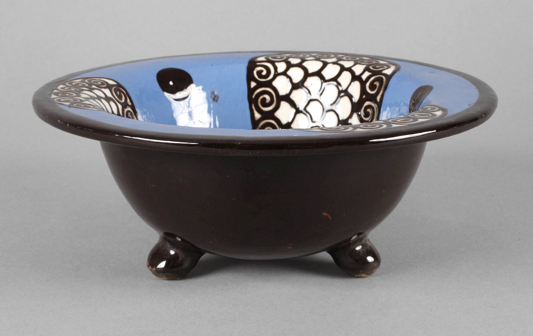 Mering Schale Schlickermalerei Art déco