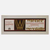 Seltener Gutschein der Wiener Werkstätte111