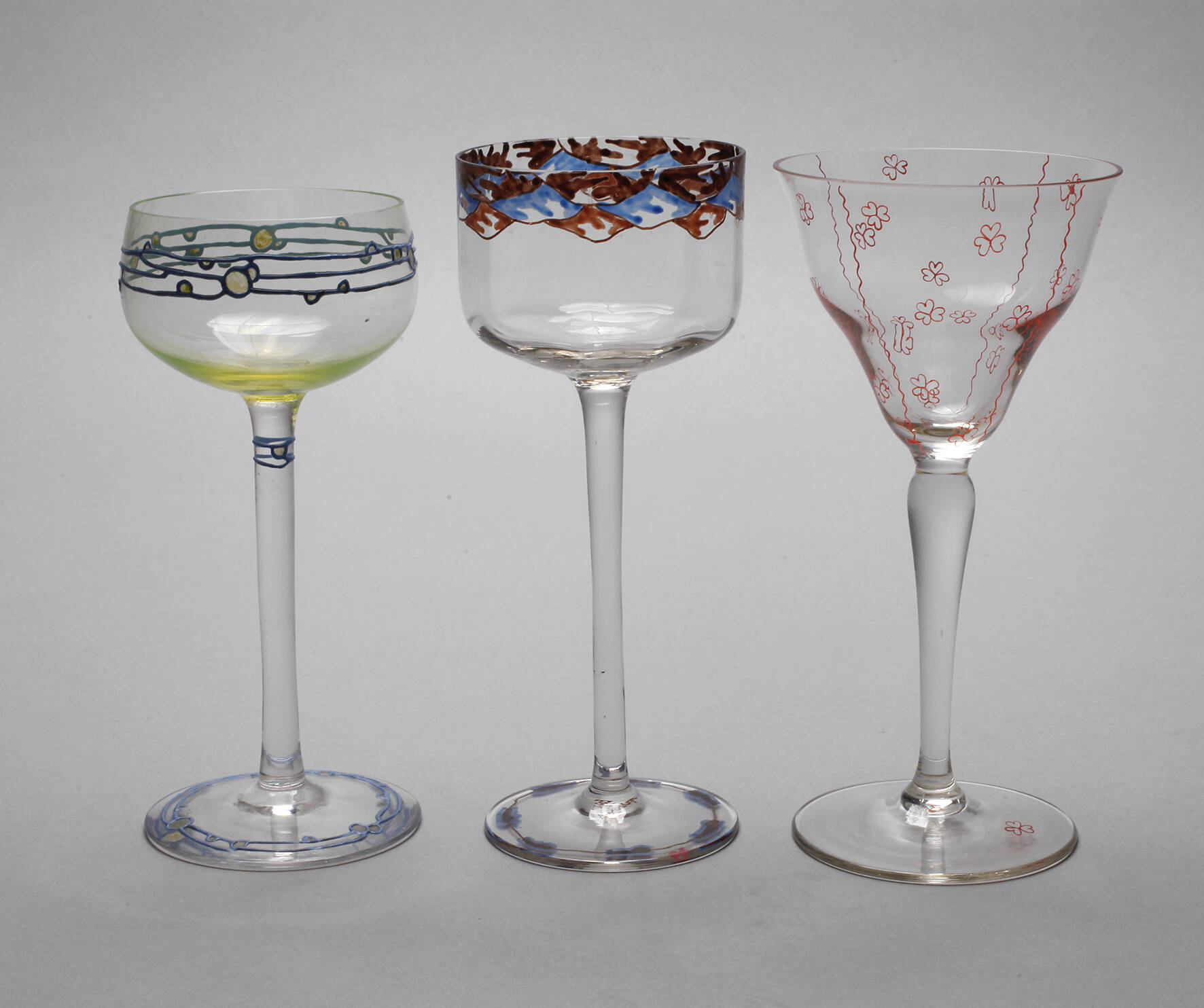 Drei Künstlergläser