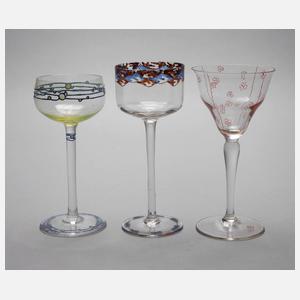 Drei Künstlergläser