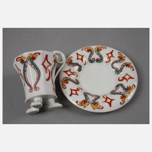 KPM Berlin Mokkatasse Hausmalerei