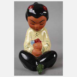 Gmundner Keramik paar asiatische Figuren