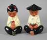 Gmundner Keramik paar asiatische Figuren
