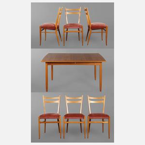 Esstisch und sechs Stühle