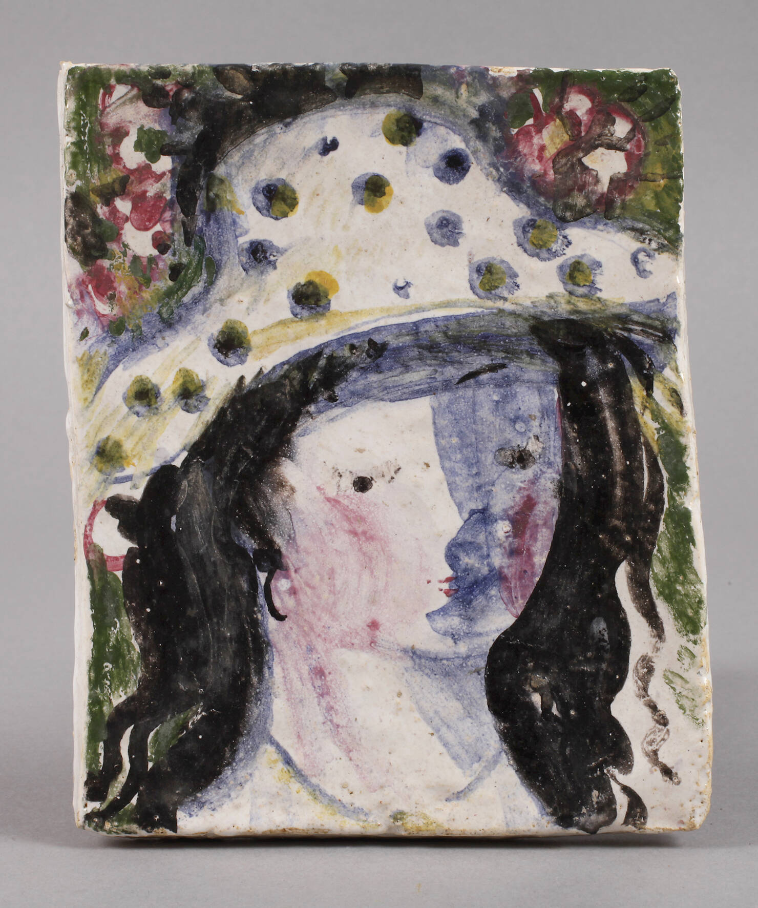 Fliesenbild Frau mit Hut