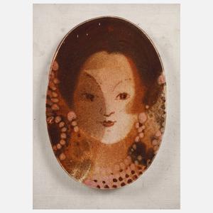 Ovale Bildplatte "Junge Frau"