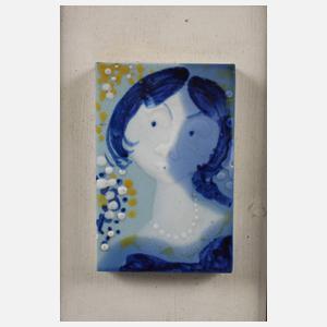 Meissen kleine Bildplatte Frauenkopf