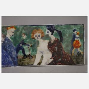 Meissen Bildplatte Parkszene