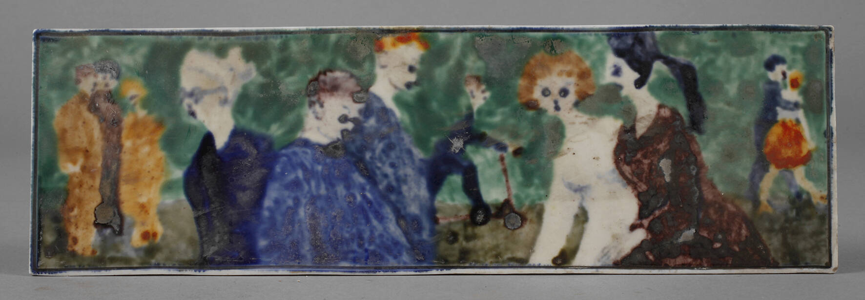 Meissen Bildplatte Parkszene