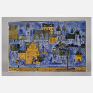 Meissen Bildplatte Stadtansicht