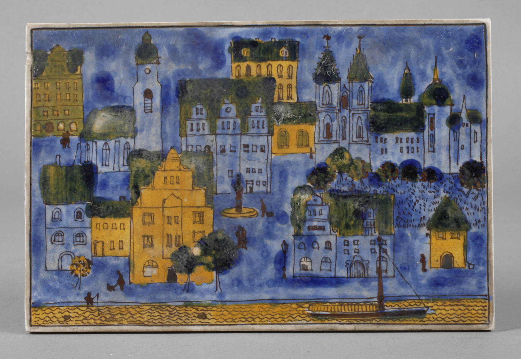 Meissen Bildplatte Stadtansicht