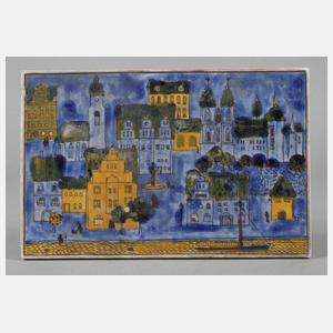 Meissen Bildplatte Stadtansicht