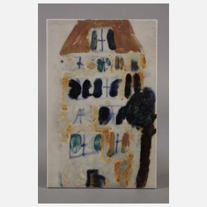 Meissen Bildplatte Hausansicht