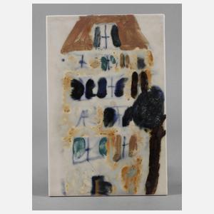 Meissen Bildplatte Hausansicht