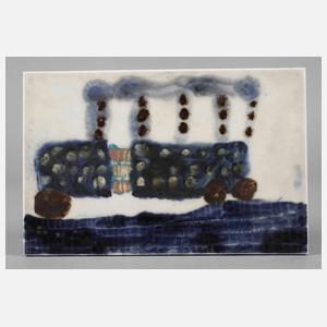 Meissen Bildplatte Automobil