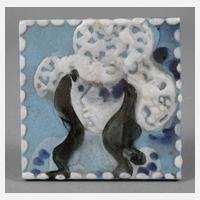 Meissen kleine Bildplatte Frau mit Hut111