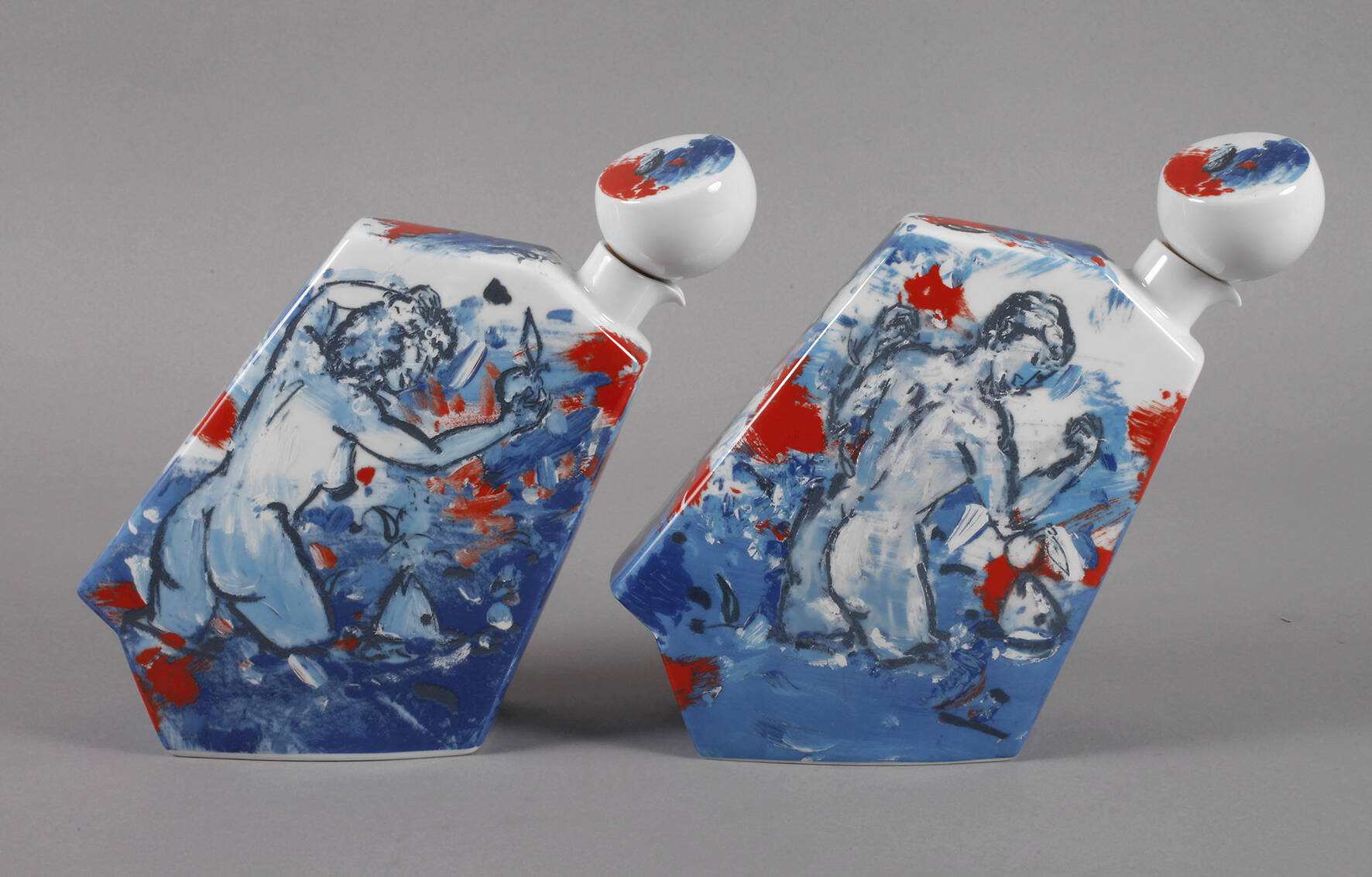 Rosenthal Paar Trinkflaschen "Adam und Eva"