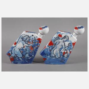 Rosenthal Paar Trinkflaschen "Adam und Eva"