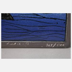 Arabia Finnland Bildplatte mit Meerlandschaft