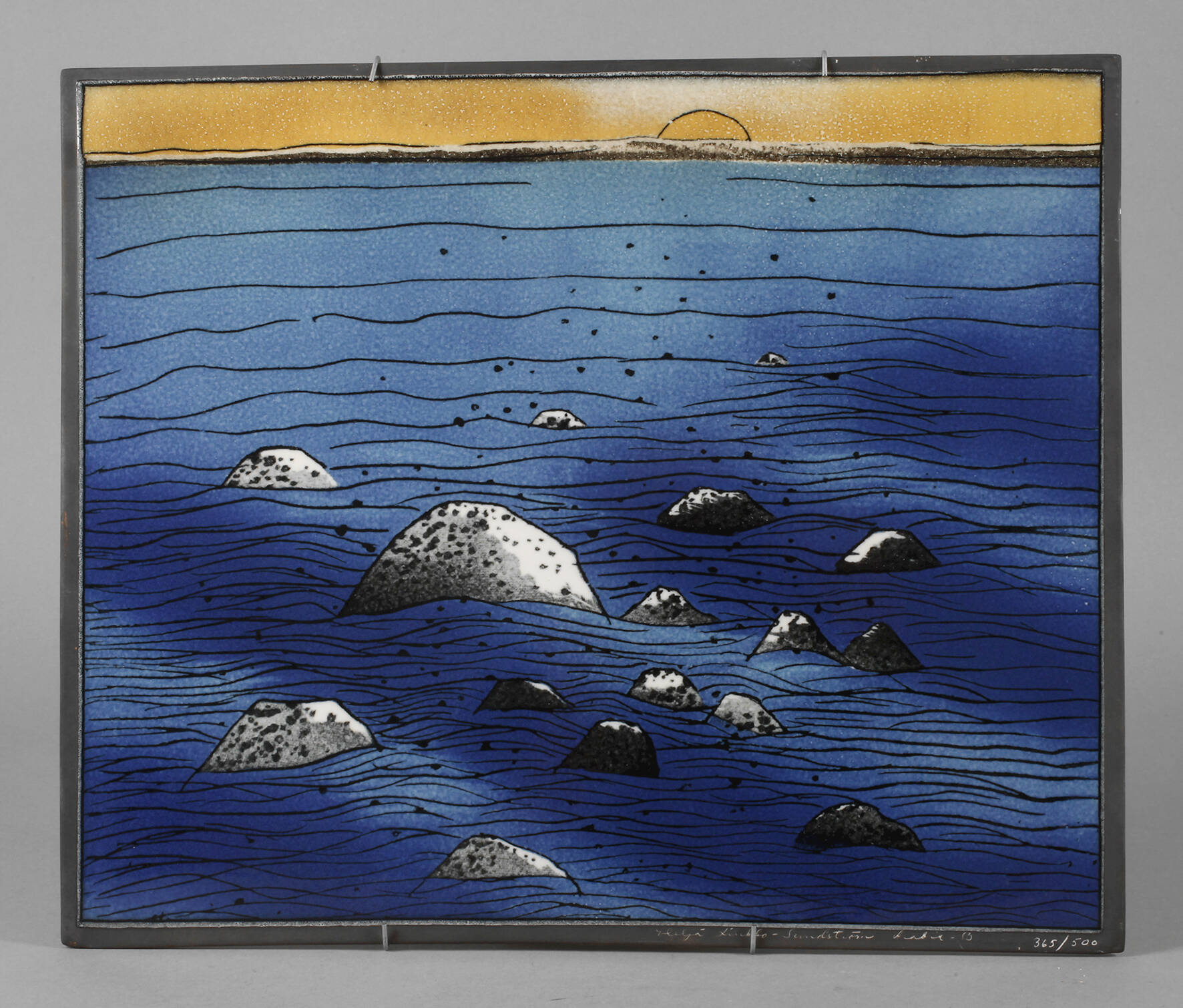 Arabia Finnland Bildplatte mit Meerlandschaft