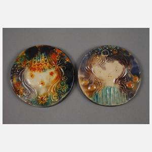 Sechs Plaketten Heinz Werner