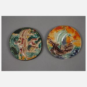 Sechs Plaketten Heinz Werner