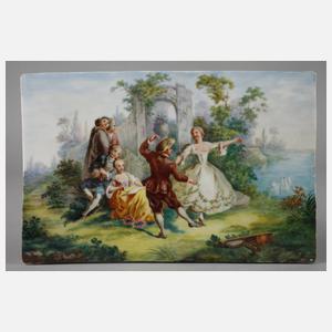 Meissen Bildplatte mit Tanzszene