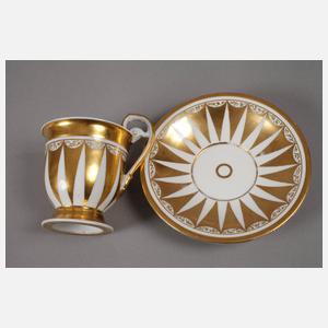 KPM Berlin zwei Sammeltassen mit Golddekor