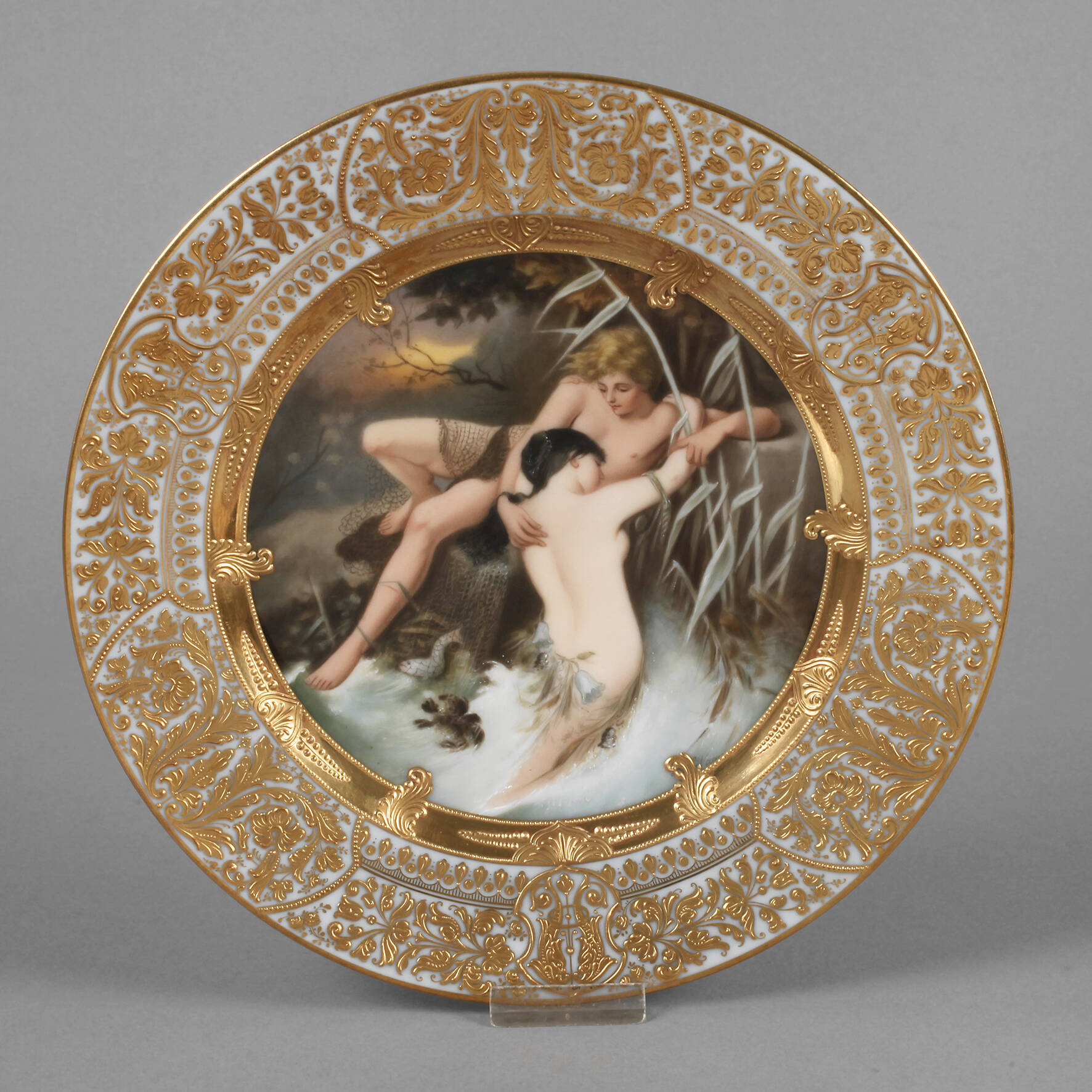 Wiener Prunkteller "Fischer und Nixe"