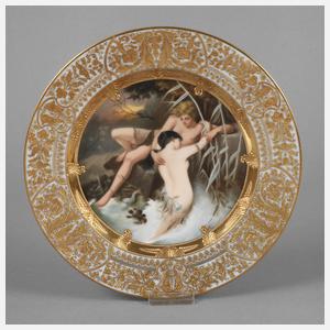 Wiener Prunkteller "Fischer und Nixe"