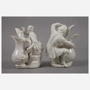 Alt-Wien figürliche Essig- und Ölkanne