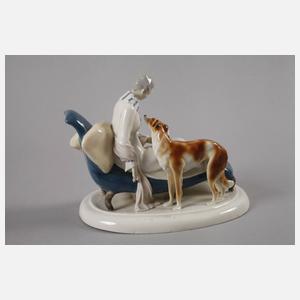 Goebel Dame mit Windhund