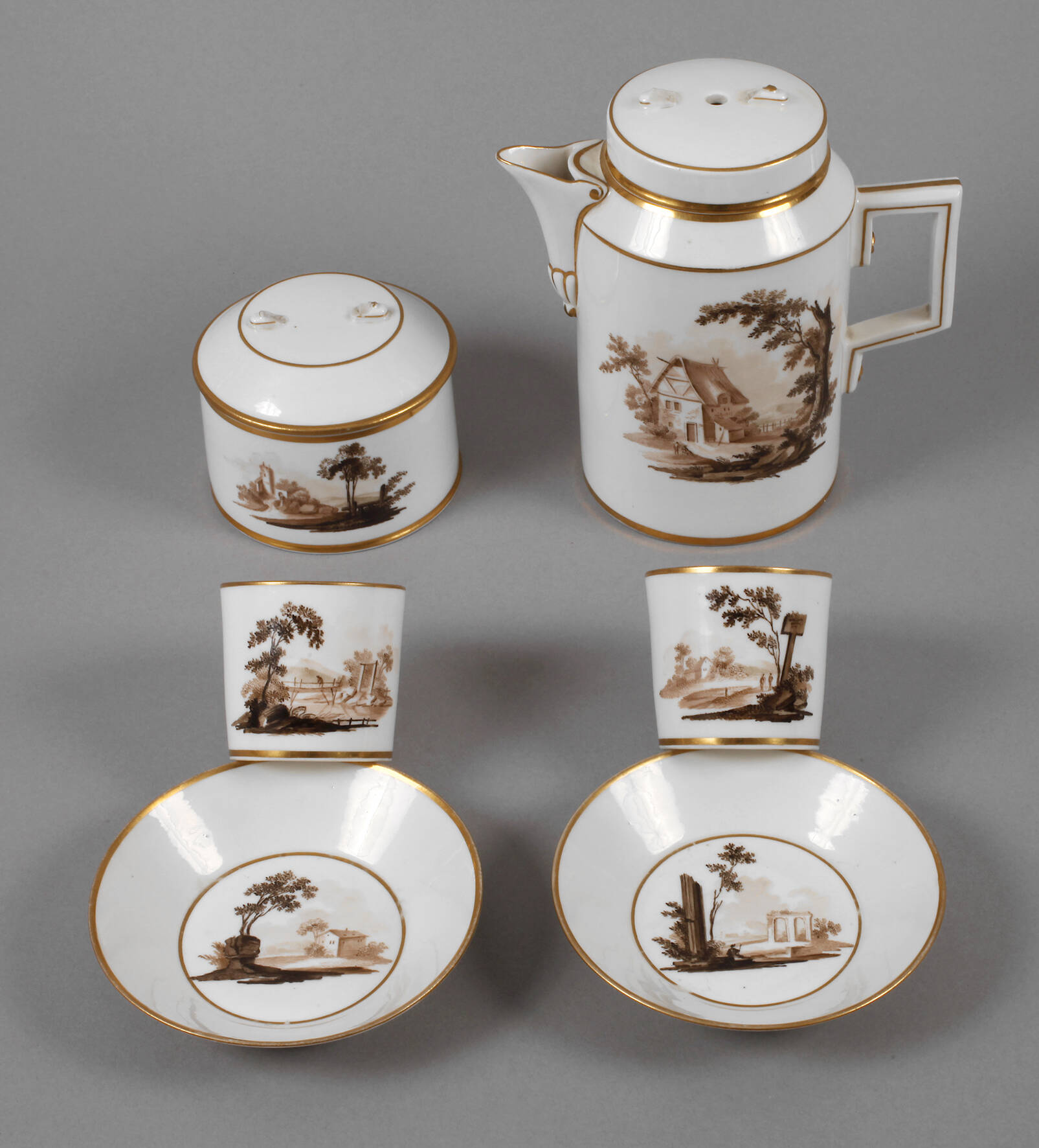 Gotha Restservice mit Sepiamalerei