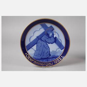 Hutschenreuther Paar Wandteller "Oberammergau 1922"